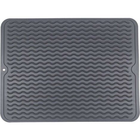 Crediri - Escurreplatos de silicona ecológico, resistente al calor, antideslizante y apto para lavavajillas, 40 x 30 cm