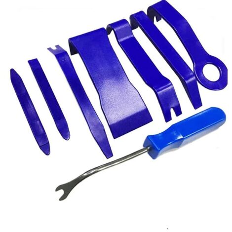Crediri - Juego de 8 cuñas para puertas, herramientas de bricolaje, herramienta de extracción, palanca para interior de coche, herramienta de tapicería, herramienta de reparación de ojales, aflojador