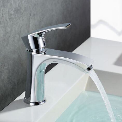 Rubinetto per bagno retrò, miscelatore monocomando per lavabo con maniglia in ceramica, rubinetto per bagno con acqua calda e fredda, ottone | Leroy Merlin