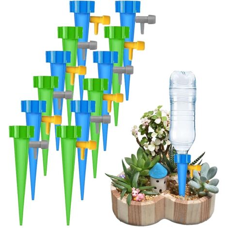 Crediri - Paquete de 12 bebederos automáticos ajustables y fáciles de usar para plantas en maceta, flores, jardín y plantas de interior.