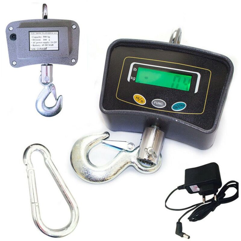 Image of Crediri Professionelle Kranwaage, LCD-Digital-Lastwaage, 500 kg, Hängewaage, Lastwaage