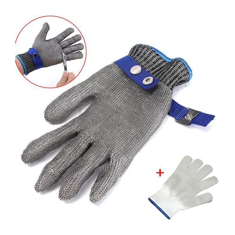 Image of Crediri Schnittfester Metzgerhandschuh – Edelstahl – Größe l – Grau