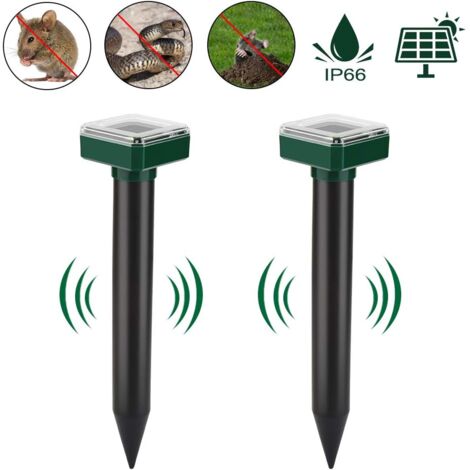 Crediri Solar Maulwurfvertreiber, Tiervertreiber, Ultraschall Maulwurfvertreiber, Maulwurfbekämpfung, Schädlingsbekämpfung mit IP56, für Garten, 2er Pack