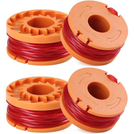 Crediri Spulen für Worx WA0010 Trimmer, Ersatzfaden für Trimmerspule, Ersatzfaden für Spule, 4 Stück