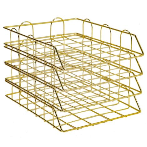 Crediri Teile Briefablage A4 Papierablage Stapelbare Ablagen Metall Büroablagen Ablagesysteme Dokumentenablage Schreibtisch-Organizer