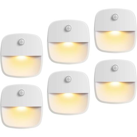 Crediri (versión mejorada) Luz con sensor de movimiento, luz nocturna LED inalámbrica a pilas, aplique de pared, luz para armario, iluminación segura para escaleras, pasillos, baños, cocinas y armario