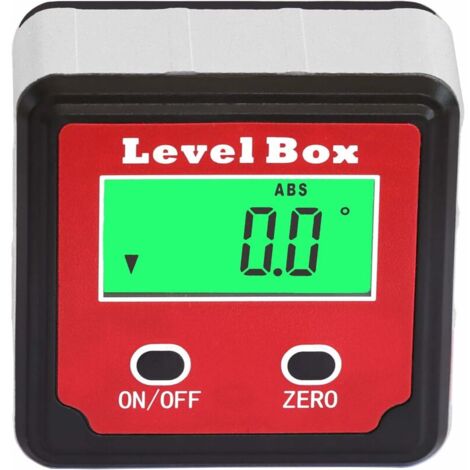 Crediri Wasserdichter digitaler LCD-Winkel-Neigungsmesser, Winkelsucherbox, Kegelbox, Nivellierbox, Winkelsucher, eingebaute Magnete, 1 Batterie im Lieferumfang enthalten