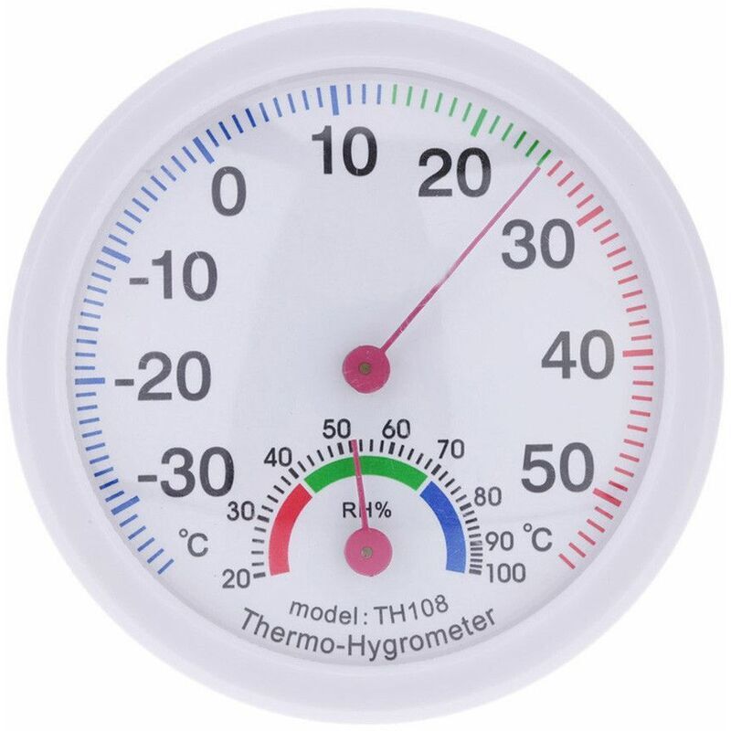 Image of Ymyny - Crediri Weißes Thermometer und Hygrometer in Uhrenform für drinnen und draußen