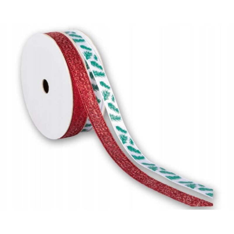 Crelando Juego de 2 cintas de regalo navideñas
