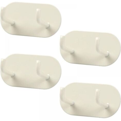 (Crema 4 pezzi) Ganci da parete per adesivo, porta asciugamani bagno, gancio per asciugamani in metallo, gancio per bagno senza forare per bagno, camera da letto, cucina