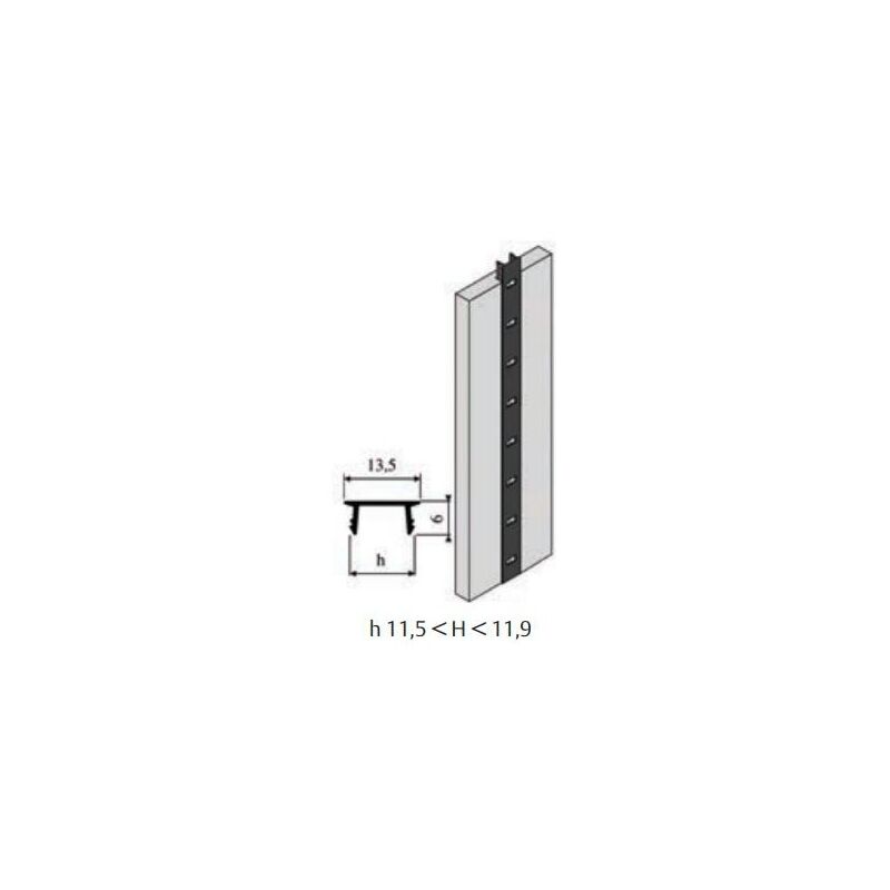 Bezault Sas - Crémaillère d'agencement 1337L2000 aluminium - 2 m - satiné argent - vachette