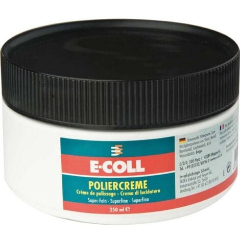 Crème à polir pour l'acier, le métal non-ferreux, le métal léger et l'acrylique, Modèle : Boîte de 250 ml
