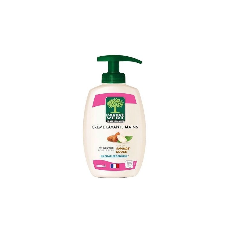 Crème lavante mains l' Arbre Vert professionnel Amande douce - Flacon de 300 ml - Lot de 6
