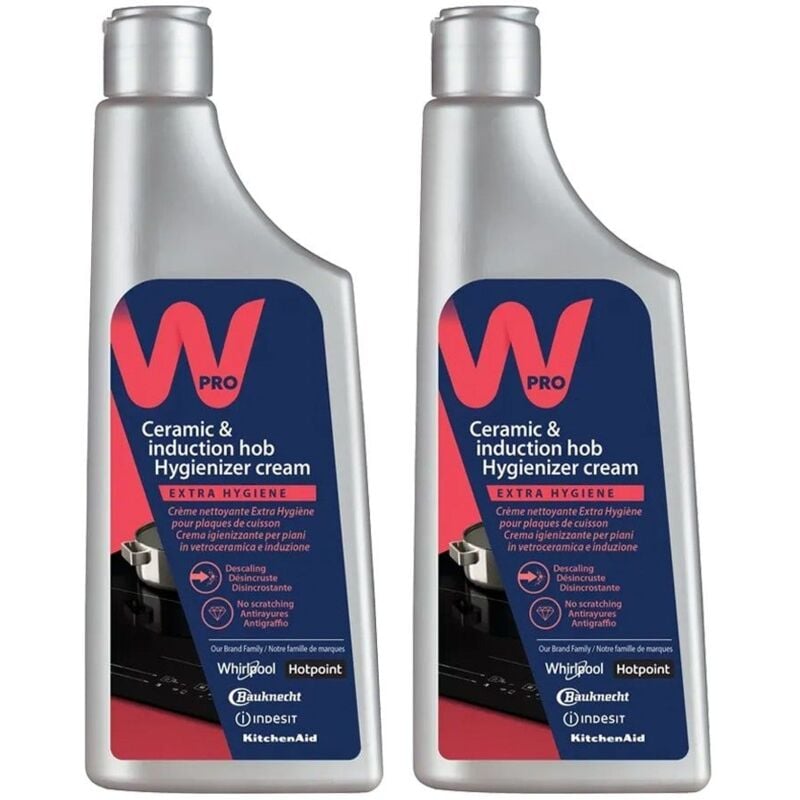 Wpro - Crème nettoyante plaque de cuisson VTC101 / 484000008420 (250ml) deux unités