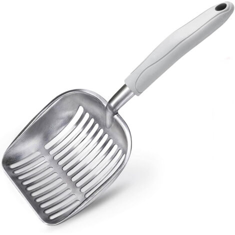 Cremefarbene Katzenstreuschaufel 35 cm x 13,5 cm x 5 cm 1 Schaufel Metall Aluminium große Katzentoilette