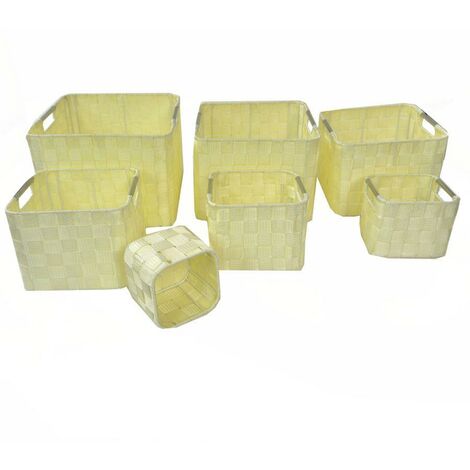 Cremefarbene Polyester-Schublade 1-7 cm30x30h20