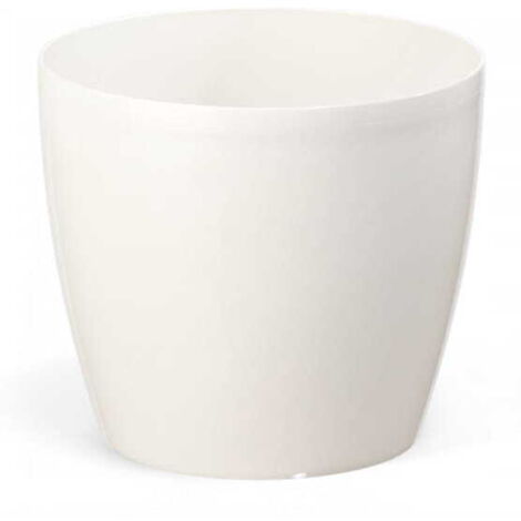 Cremefarbener Blumentopf aus Kunststoff 18x15,9 cm dekorativ glatt Magnolie