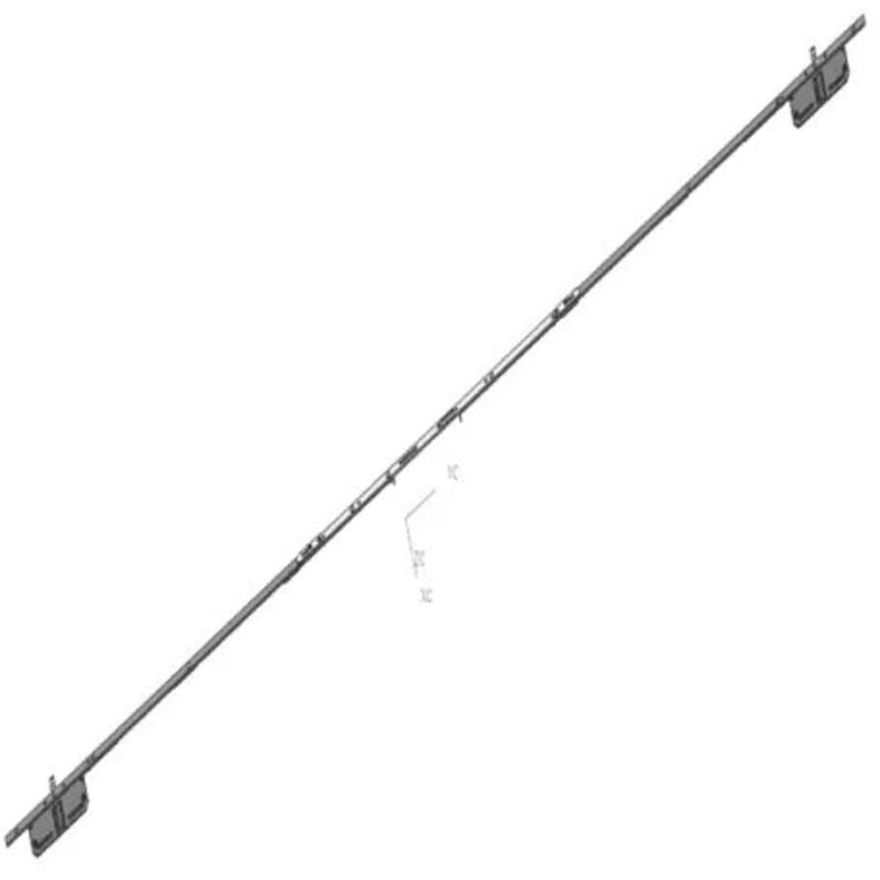 Crémone à barillet R2 axe 40 mm entraxe 70 mm df/dv têtière de largeur 16 mm C7 l 2030 mm cote d 820 mm Ferco