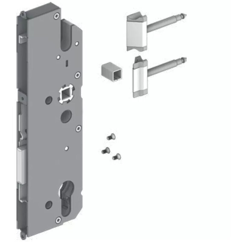 Crémone à cylindre européen ajustables en 2 parties à larder longueur 1780 mm axe 35 mm pour ouvrants à la française Ferco