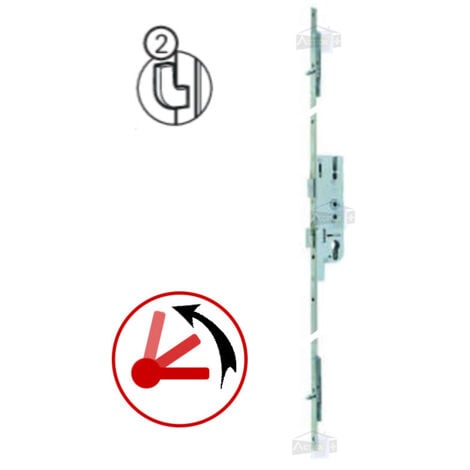 Crémone à larder EUROPA S2 40/70 2 pannetons têtière 20mm longueur 2150mm - FERCO - 6-33524-04-0-1