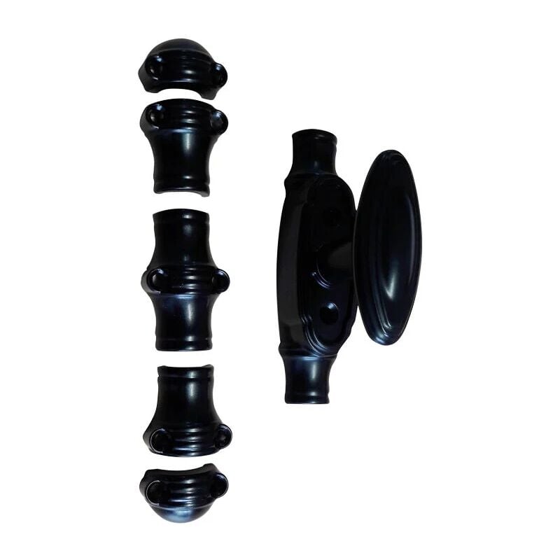 Crémone décorative fonctionnelle map noir mat à bouton - avec accessoire - 38454