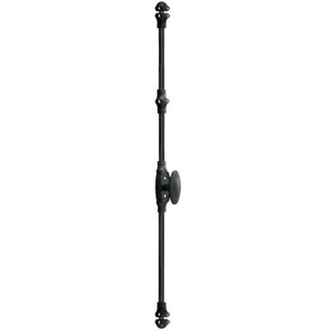 Crémone décorative fonctionnelle noir mat à bouton – Course 14,5 mm – Tringle demi-ronde – Accessoires inclus – 38454 – Map Massard