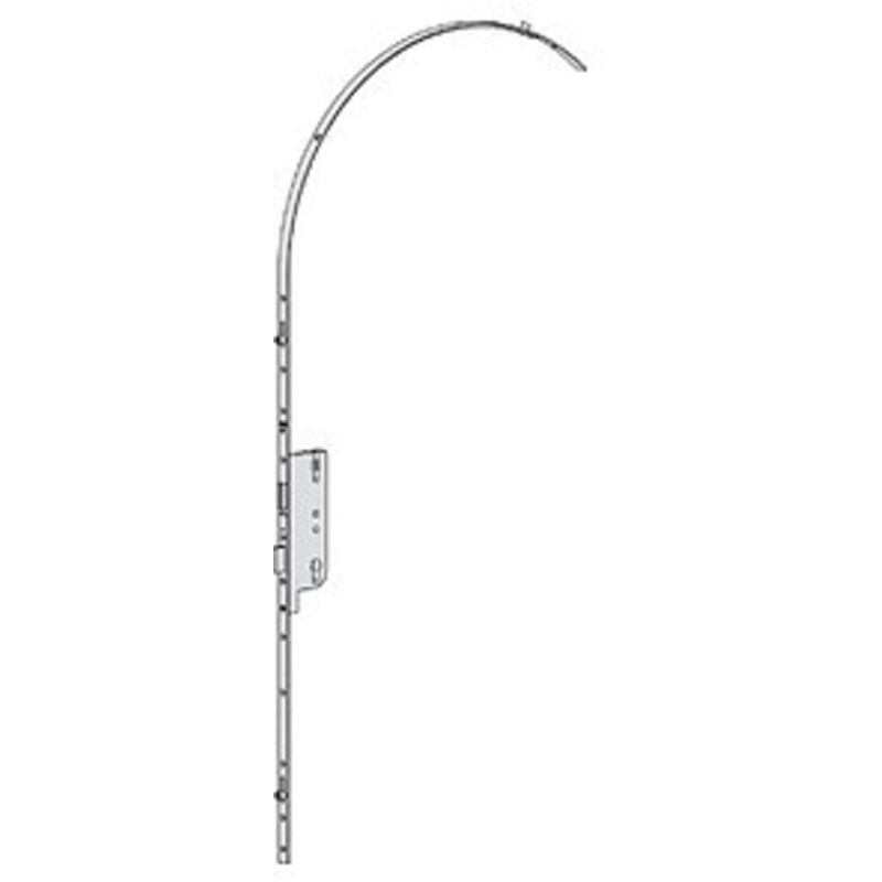 Crémone Europa 3 galets porte cintrée têtière 18 mm en 2500 mm axe à 40 mm Ferco