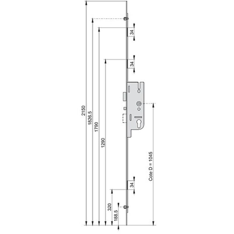 Cremone gu Ferco matic 50/2150 Ferco