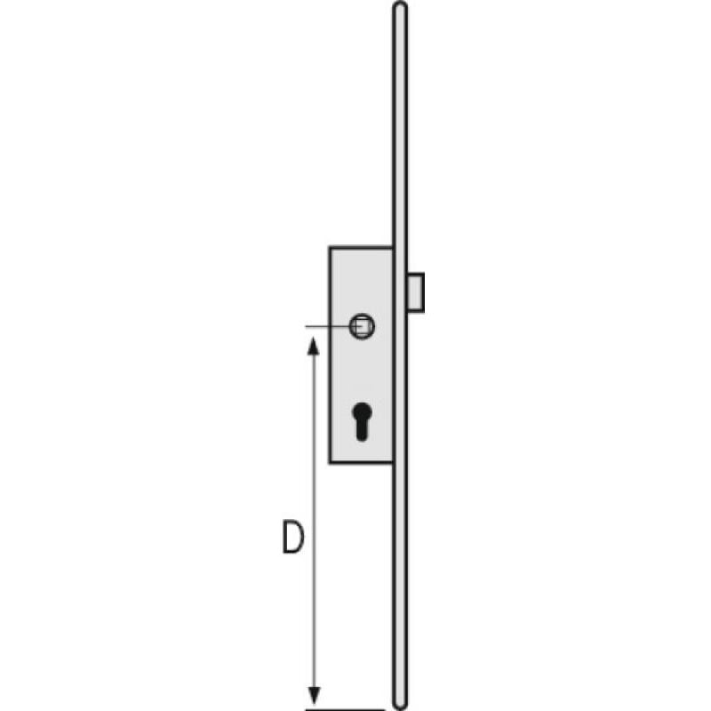 Crémone jet à larder cote d 975-1225 mm longueur 2130 mm pour châssis 1-2 vantaux et oscillobattant fouillot à 25 mm Ferco