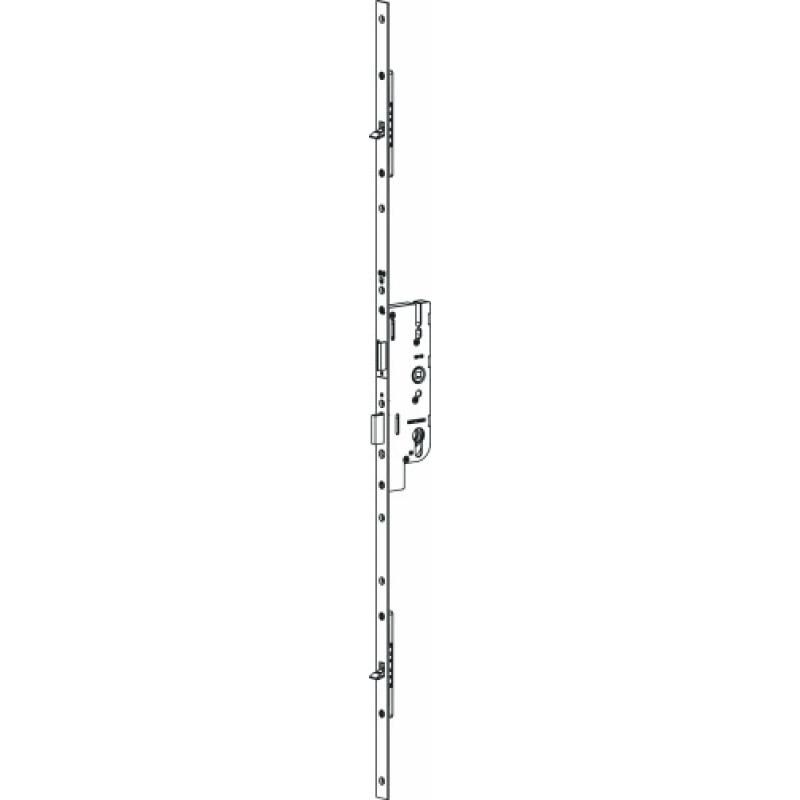 Ferco - Crémone serrure - Tétière 16 mm - à 2 pannetons - GU-Europa axe 40 mm