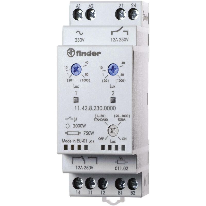 Relais crépusculaire modulaire alimentation 230 V/50 - 60 Hz n/a Finder 11.42.8 230 0000 S75455