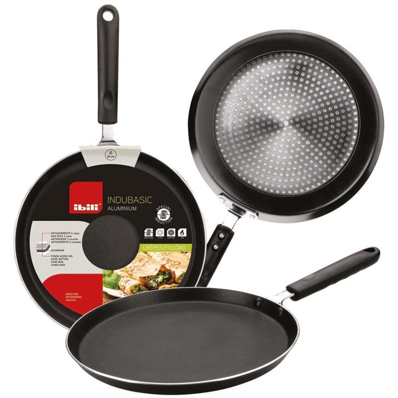 Ibili - Indubasic Crêpe-pfanne, 26 Cm, Aluminium, Antihaftbeschichtung, Induktionsgeeignet