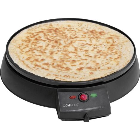 Crêpière 900W avec revêtement antiadhésif – Plaque Ø 29 cm – Thermostat réglable pour cuisson parfaite – Inclus : étaleur et spatule – Clatronic - Y06583