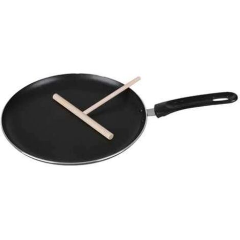 Crêpière antiadhésive tous feux avec étaleur de pâte en bois