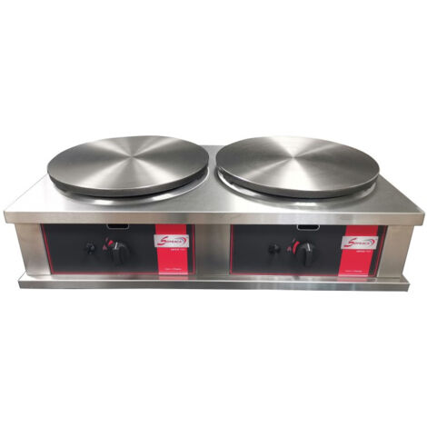 Crêpière Double Gaz Professionnelle à Usage Intensif - 2 x Ø 400 mm - Sofraca