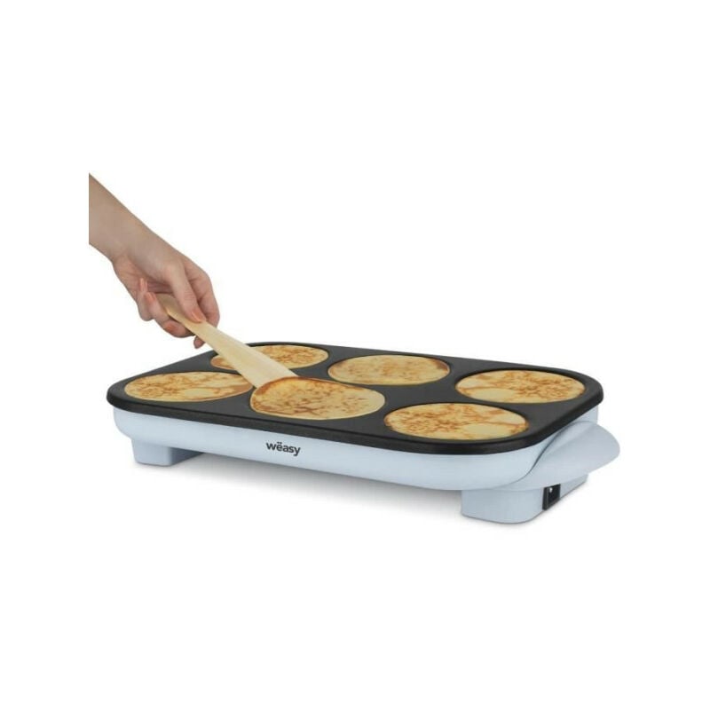Crepiere Electrique weasy - GOO60 - Crepes et Pancakes - 6 emplacements - Revetement anti-adhésif - Température jusqu'a 240°C - 1500W