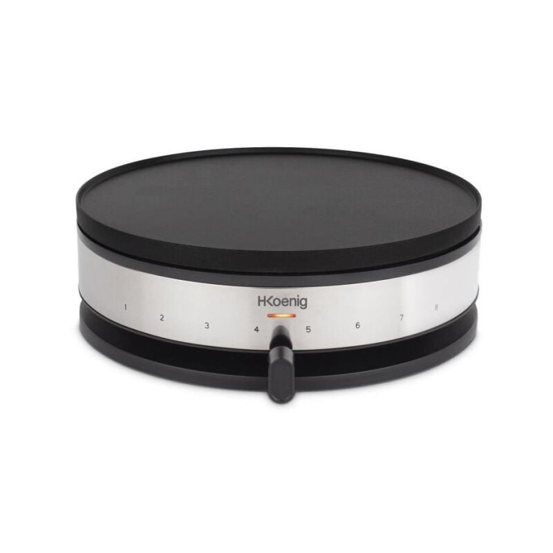 Crepiere Electrique Hkoenig KREP56 - Plaque réversible amovible - Surface de cuisson 33 cm - 1500W - Noir/Acier