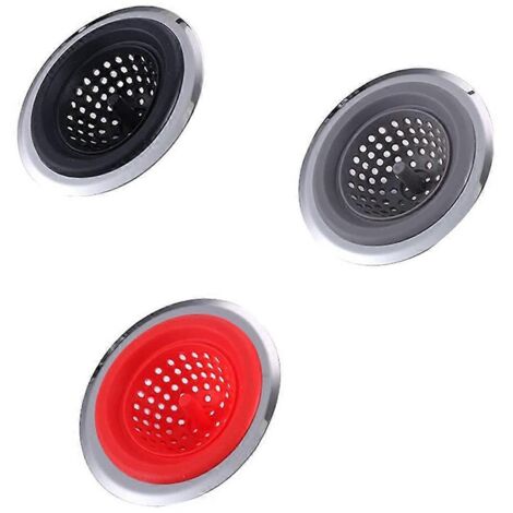 Crépine de douche 3 pièces avec poignée, bouchon de lavabo et passoire à cheveux pour salle de bain et buanderie.