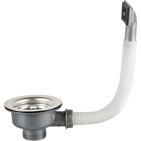 Crépine de panier de vidange d'évier de cuisine, 110 mm 1½", en acier inoxydable, avec trop-plein rectangulaire, adaptée aux drains d'évier de cuisine pour maintenir un drainage lisse