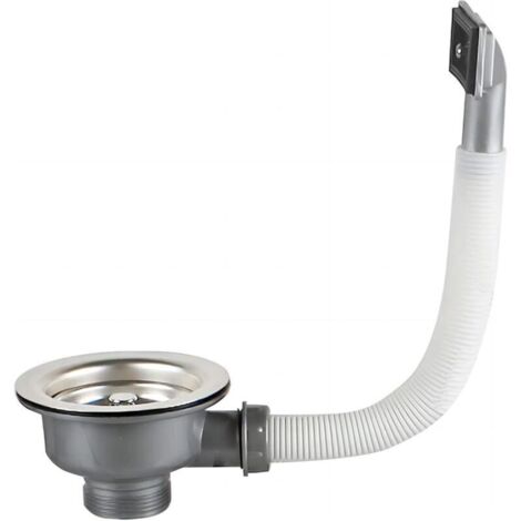 Crépine de panier de vidange d'évier de cuisine, 110 mm 1½", en acier inoxydable, avec trop-plein rectangulaire, adaptée aux drains d'évier de cuisine pour maintenir un drainage lisse
