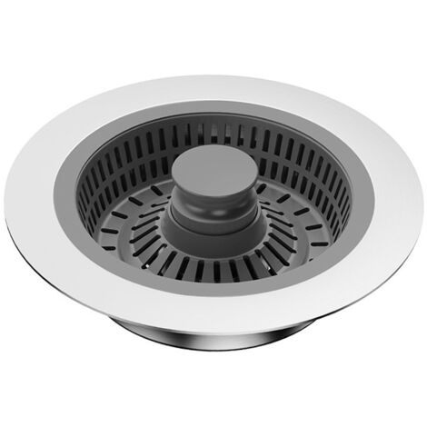 Crépine de siphon compatible avec panier filtre escamotable en acier inoxydable 304 pour évier, baignoire, lavabo