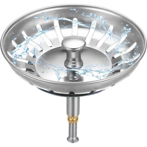 Crépine d'évier de cuisine Ø 79 mm, 1 pièce, bonde d'évier de cuisine réglable en hauteur, bonde d'évier de cuisine en acier inoxydable 304, bonde d'évier