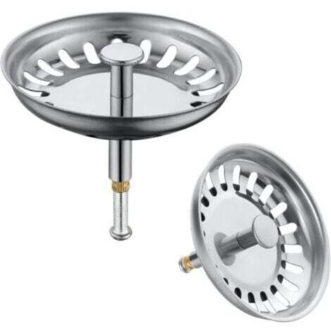 Crépine d'évier de cuisine 79 mm, bouchon d'évier en acier inoxydable, lot de 2, crépine anti-obstruction, s'adapte à la plupart des éviers de cuisine, améliore la commodité de la cuisine