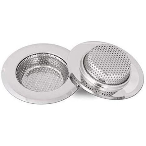 Crépine d'évier de cuisine, crépine d'évier en acier inoxydable, grille d'évier de cuisine, profondeur 18 mm, paquet de 2 2,75 pouces/7 cm (petit)
