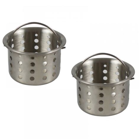 Crépine d'évier de cuisine, panier intérieur en acier inoxydable - 2 pièces