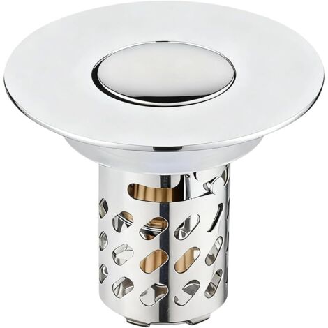 Crépine d'Évier en Acier Inoxydable Bloqueur Cheveux Anti-Obstruction pour Lavabo Salle de Bain Maison