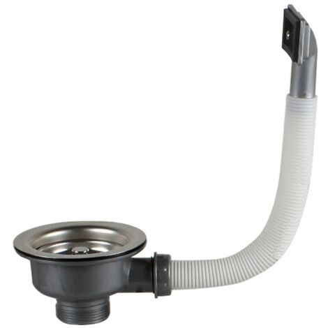 Crépine en acier inoxydable pour évier avec tuyau de trop-plein et filtre de vidange. Accessoires pour évier.