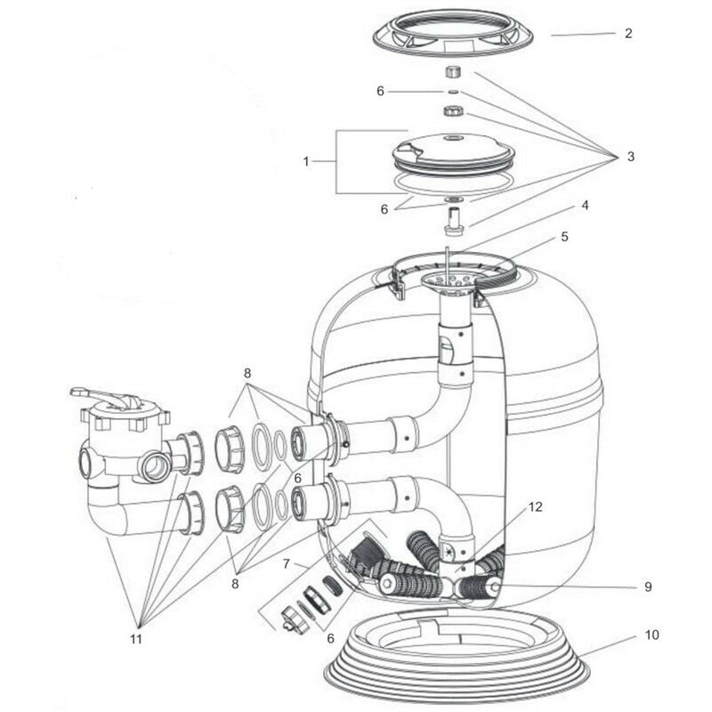 9 - Crépine pour filtre rtm Side hf et Python - Dimensions: Crépines 255 mm