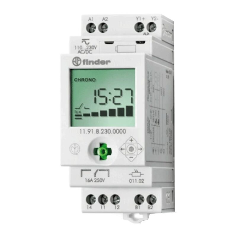 Interrupteur crépusculaire avec horloge din 2 modules 11.91.8.230
