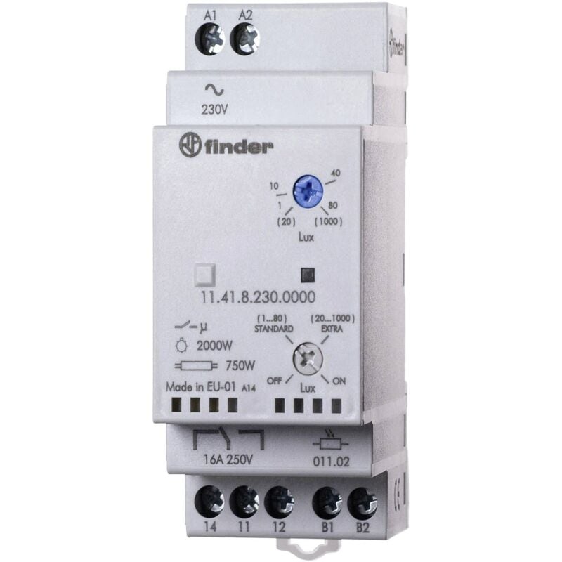 Relais crépusculaire modulaire alimentation 230 V/50 - 60 Hz n/a Finder 11.41.8.230.0000